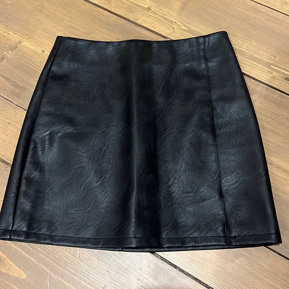 Topshop Faux Leather Miniskirt